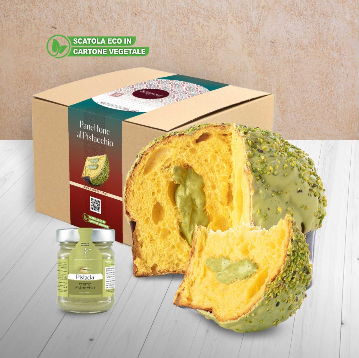 Pistachio PANETTONE + Jar of Pistachio Cream 940g