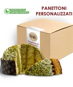 Pistachio PANETTONE customised with your logo (in packs)