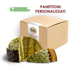 Pistachio PANETTONE customised with your logo (in packs)